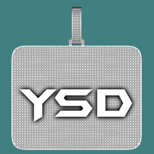 CUSTOM LETTER NECKLACE 3D BIG SQUARE