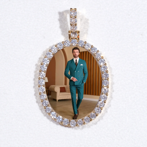 3D Oval Custom Picture Pendant