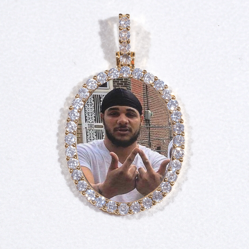 3D Oval Custom Picture Pendant