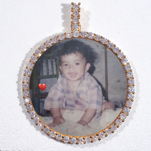 LARGE 3D CIRCLE CUSTOM PICTURE PENDANT