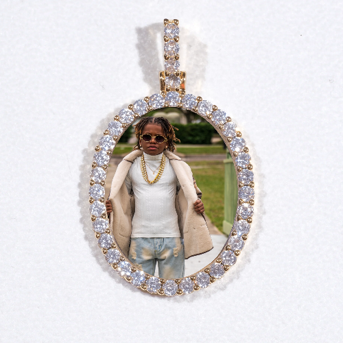 3D Oval Custom Picture Pendant