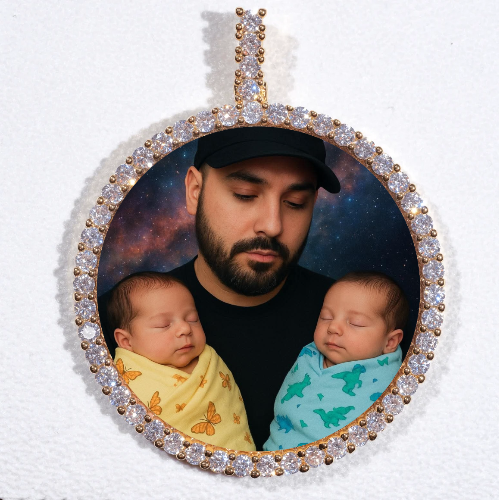 LARGE 3D CIRCLE CUSTOM PICTURE PENDANT