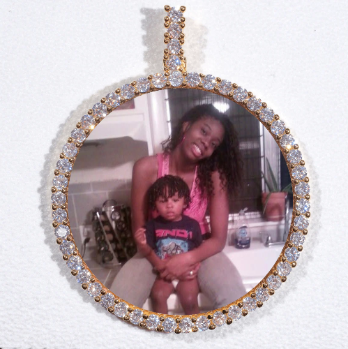 LARGE 3D CIRCLE CUSTOM PICTURE PENDANT