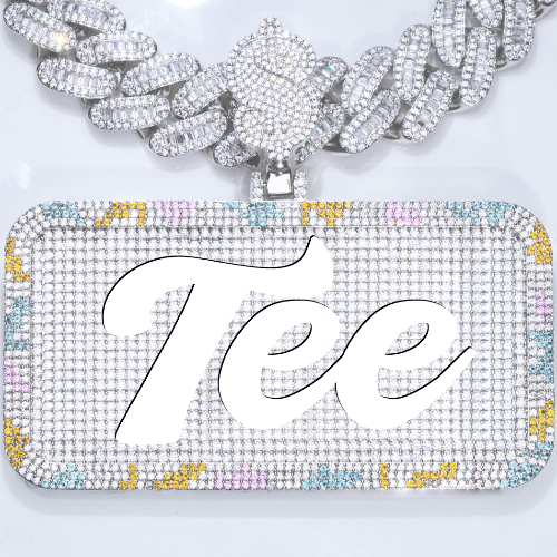 CUSTOM LETTER NECKLACE 3D COLORFUL SQUARE
