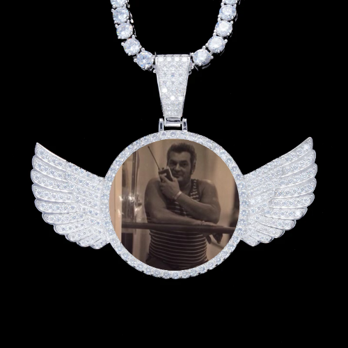 925S & VVS Moissanite 3D Wing Custom Picture Pendant