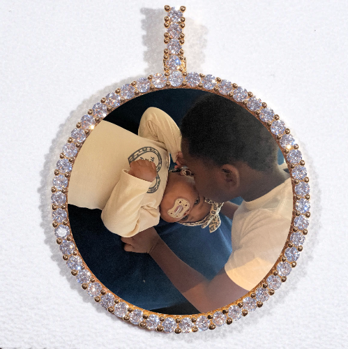 LARGE 3D CIRCLE CUSTOM PICTURE PENDANT