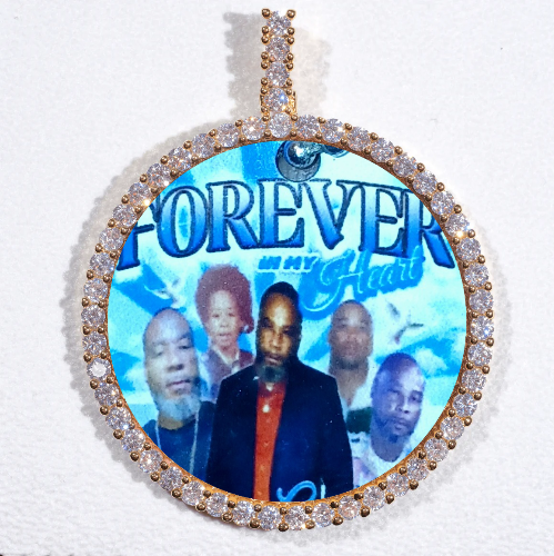 LARGE 3D CIRCLE CUSTOM PICTURE PENDANT