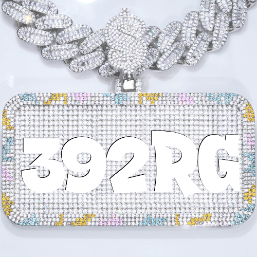 CUSTOM LETTER NECKLACE 3D COLORFUL SQUARE