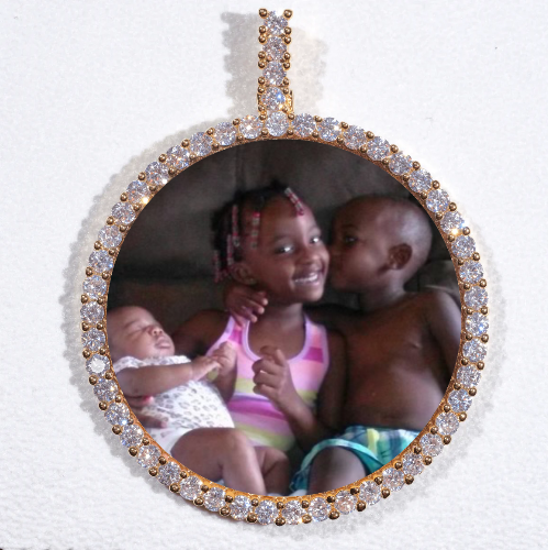 LARGE 3D CIRCLE CUSTOM PICTURE PENDANT