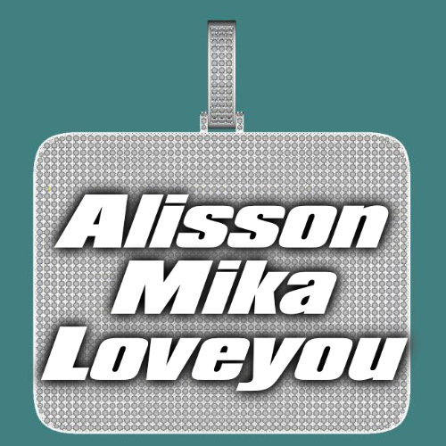 CUSTOM LETTER NECKLACE 3D BIG SQUARE