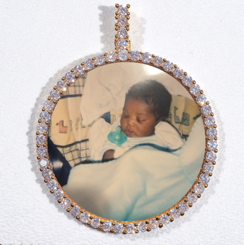 LARGE 3D CIRCLE CUSTOM PICTURE PENDANT