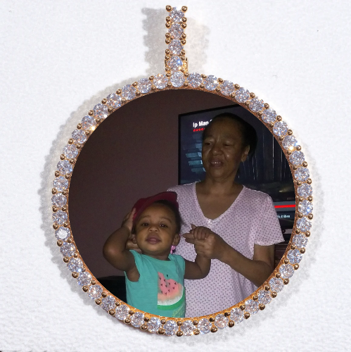 LARGE 3D CIRCLE CUSTOM PICTURE PENDANT