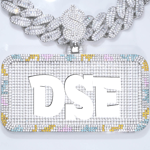 CUSTOM LETTER NECKLACE 3D COLORFUL SQUARE