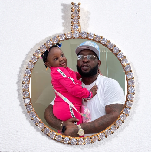 LARGE 3D CIRCLE CUSTOM PICTURE PENDANT