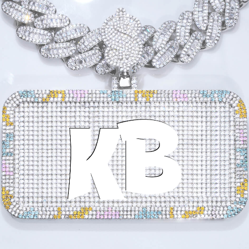 CUSTOM LETTER NECKLACE 3D COLORFUL SQUARE