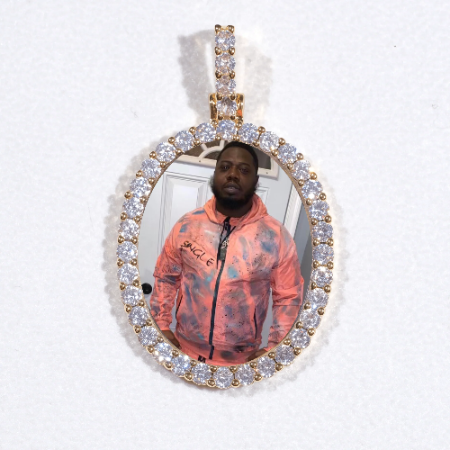 3D Oval Custom Picture Pendant