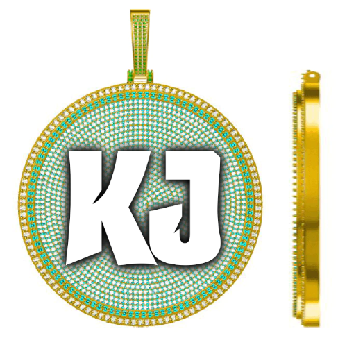 CUSTOM LETTER NECKLACE 3D BIG DISC