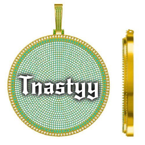 CUSTOM LETTER NECKLACE 3D BIG DISC