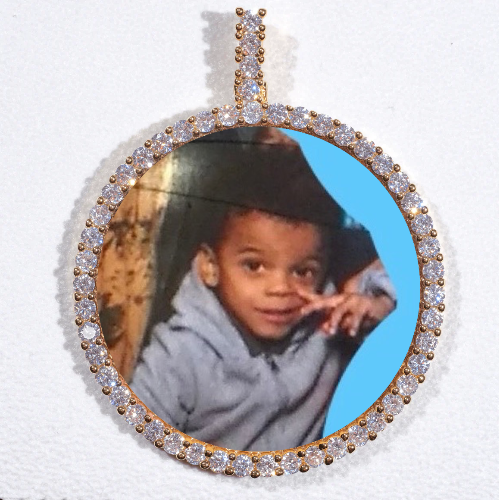 LARGE 3D CIRCLE CUSTOM PICTURE PENDANT