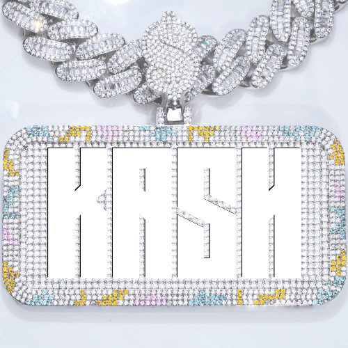 CUSTOM LETTER NECKLACE 3D COLORFUL SQUARE