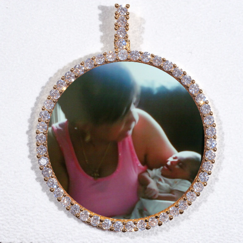LARGE 3D CIRCLE CUSTOM PICTURE PENDANT