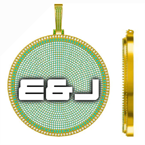 CUSTOM LETTER NECKLACE 3D BIG DISC