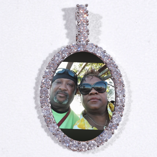 Large 3D Oval Custom Picture Pendant