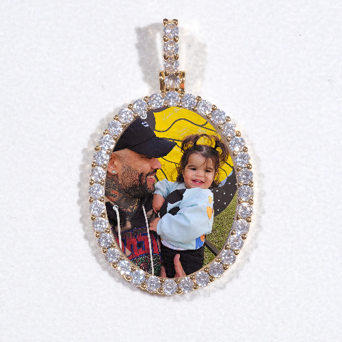 3D Oval Custom Picture Pendant