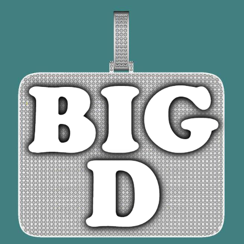 CUSTOM LETTER NECKLACE 3D BIG SQUARE