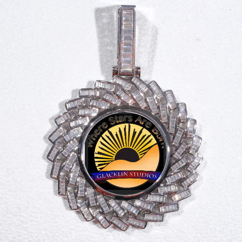 Large 3D Baguette Custom Picture Pendant
