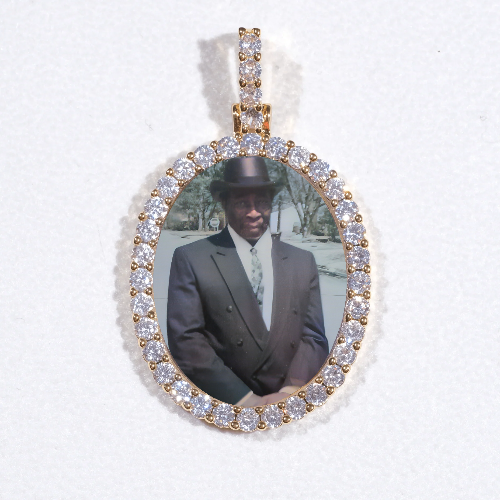 3D Oval Custom Picture Pendant