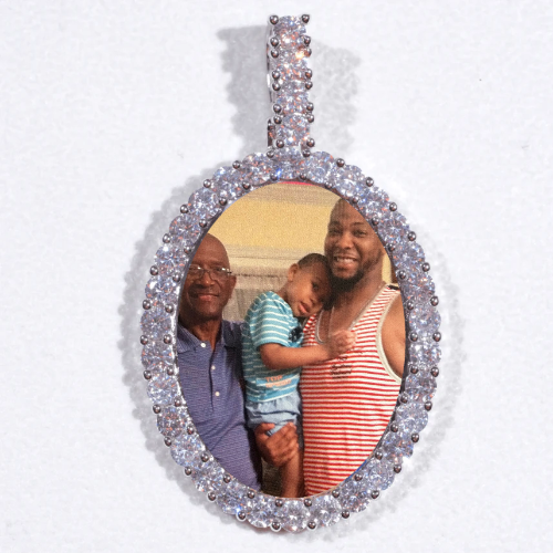 Large 3D Oval Custom Picture Pendant