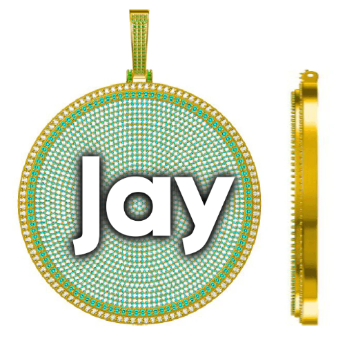 CUSTOM LETTER NECKLACE 3D BIG DISC