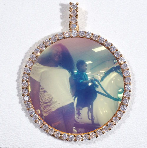 LARGE 3D CIRCLE CUSTOM PICTURE PENDANT