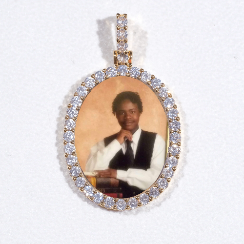 3D Oval Custom Picture Pendant