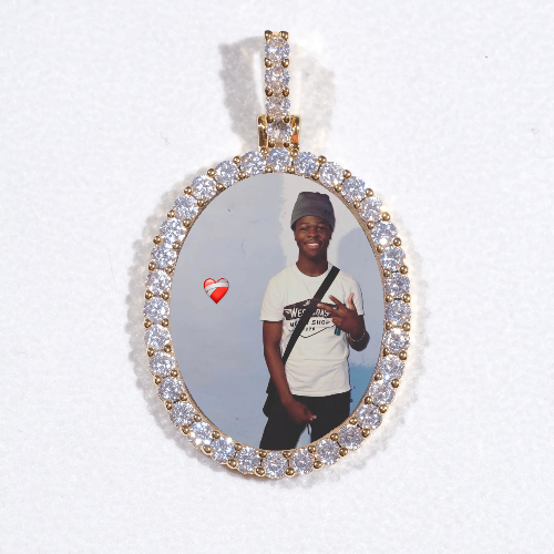 3D Oval Custom Picture Pendant