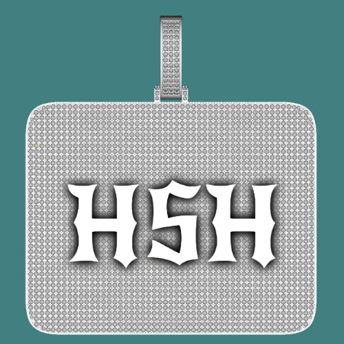 CUSTOM LETTER NECKLACE 3D BIG SQUARE