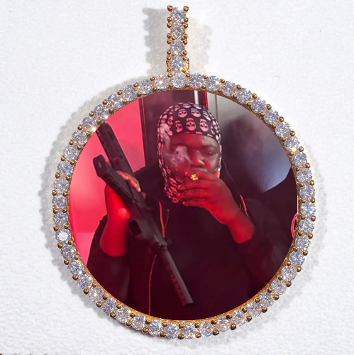 LARGE 3D CIRCLE CUSTOM PICTURE PENDANT