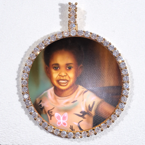LARGE 3D CIRCLE CUSTOM PICTURE PENDANT