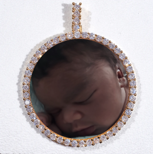 LARGE 3D CIRCLE CUSTOM PICTURE PENDANT