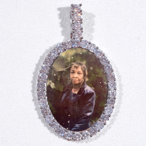 Large 3D Oval Custom Picture Pendant