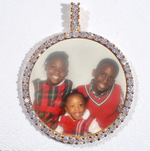 LARGE 3D CIRCLE CUSTOM PICTURE PENDANT