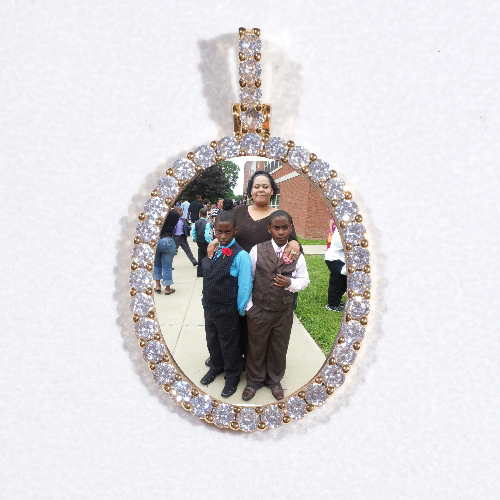 3D Oval Custom Picture Pendant