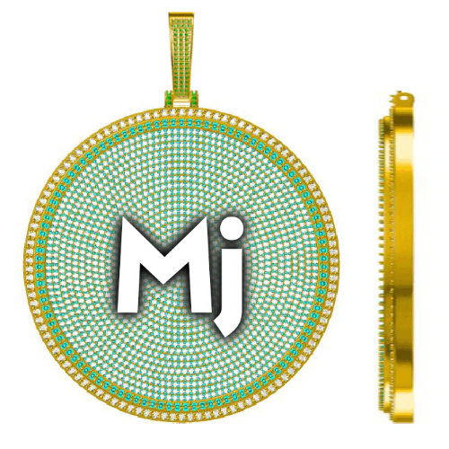 CUSTOM LETTER NECKLACE 3D BIG DISC