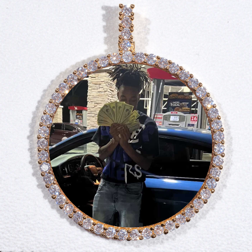 LARGE 3D CIRCLE CUSTOM PICTURE PENDANT