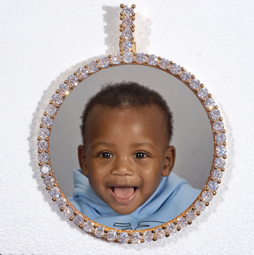 LARGE 3D CIRCLE CUSTOM PICTURE PENDANT