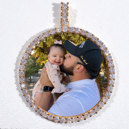 LARGE 3D CIRCLE CUSTOM PICTURE PENDANT