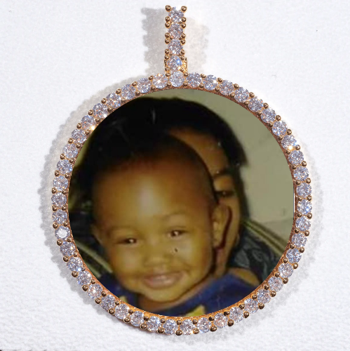 LARGE 3D CIRCLE CUSTOM PICTURE PENDANT
