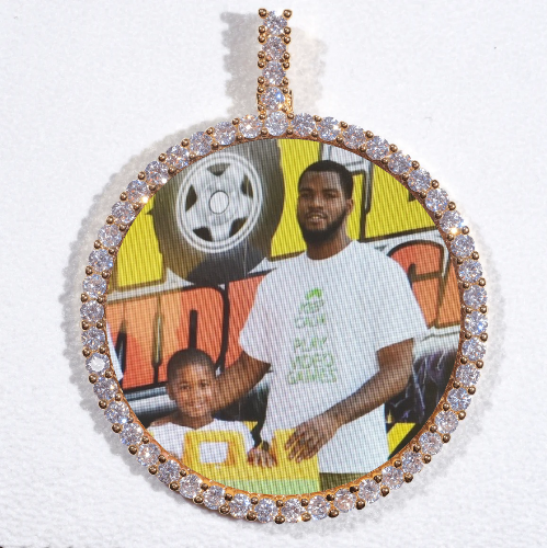 LARGE 3D CIRCLE CUSTOM PICTURE PENDANT