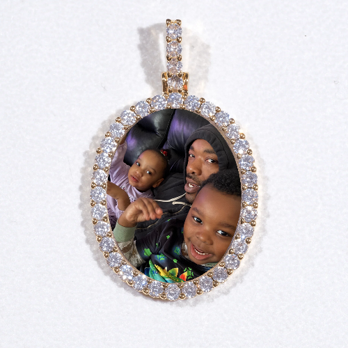 3D Oval Custom Picture Pendant